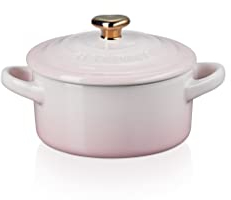 Le Creuset Petite Casserole With Gold Heart Knob Shell Pink
