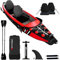 SKINHAWK Premium Full Drop Stitch Kajak 385 Rot, Schlauchboot, Kanu, zum Aufblasen, Adventure Kajak 385 x 85 cm