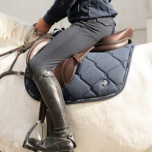 SUNRIDE Springschabracke “Wellington” für Pferde - Mesh-Material als zusätzliche Belüftung gegen Hitzestau, pflegeleicht und formbeständig (Pony, blau)