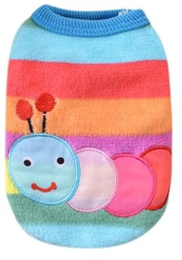 iplusmile Flanell Hundepullover: Warme Ärmellos Pullover für Kätzchen und Welpen - XS Cartoon-Stickerei Weicher Hunde Sweater Mantel 30 cm Brustumfang 20 cm Länge