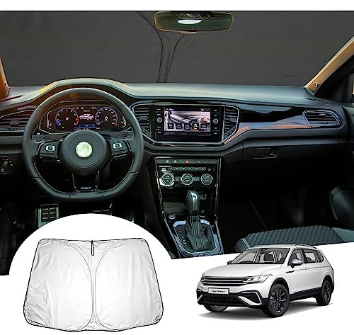 GAFAT Compatible con VW Tiguan 2 2016-2023/Seat Tarraco/Skoda Ka-roq 2017-2024 Parasoles Lunas Delanteras, Protección Solar para Parabrisas Interior, Parasol, Enfriamiento, Protección UV