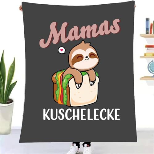 TDDKFB Geschenke Faultier Decke für Mama,Kuscheldecke Flauschig Personalisierte Decke,Geburtstagsgeschenk Muttertag für Bester Mama,Super Weiche Flanelldecke Wohndecke Schlafdecke