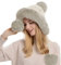 Rayson Damen Mütze Winter Warm Strickmütze mit Pompom Dick Wintermütze mit Gepolstertem Fleece Futter Winddicht Outdoor Ski Fahrrad(Beige)
