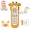 KOESMG Baby TV Telecomando Giocattolo con Morbido Silicone Massaggiagengive Carino, Giocattolo Musicale Realistico Remoto con Luce e Suono, Giocattolo in 3 Lingue per Ragazzi e Ragazze (Giallo)