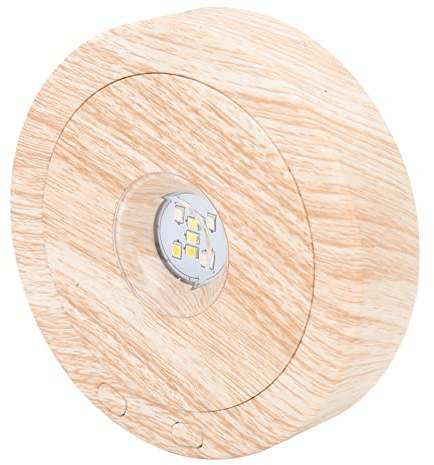 HOHXFYP Soporte de Exhibición Giratorio, Base de Exhibición de Luces LED de Madera con Rotación de 360 ​​​​Grados, Base de 7 Luces Coloridas con Batería/USB para Cristales 3D, Tazas, Arte