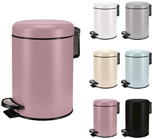 KW Soft Shade Small Round Pedal Bin 3ltr (Red, 3 Ltr)