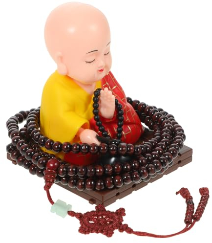 TOPBATHY Tee-mönch-Figur Glückliche Buddha-Statue Yoga-Buddha-Statue Lächelnder Buddha Auto-armaturenbrett-Ornament Feng-Shui-Buddha-Statue Teehaustier Mönch Harz Xiangyun Schreibtisch Baby