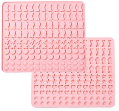 UR URLIFEHALL Lot de 3 mini moules en silicone en forme de cœur, d'étoile, d'os, de poisson, pour pâtisserie, gâteau, chocolat, gelée, glaçons