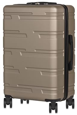 OCHNIK Mittlerer Koffer | Hartschalenkoffer | Material: ABS | Farbe: Gold | Größe: M | Abmessungen: 67 × 44 × 26 cm | Fassungsvermögen: 63 Liter | 4 Räder