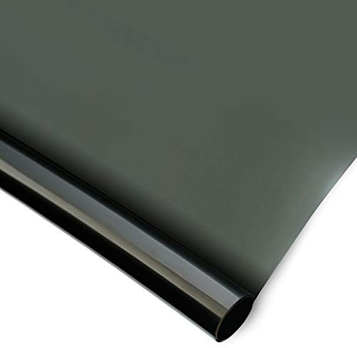 Homein One Way Window Film Privacy Film for Glass Windows 44.5x300cm, Black Heat Control Vinyl Anti Glare, Self Adhesive Mirror UV Tint Clings Sun Blocker for Home, Office