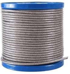 Generico Fune Cavo Acciaio, 5mm*10m Cavo Inossidabile Rivestito PVC, Cavo Metallico 304 in Acciaio Inox