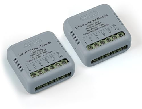 MOES Mini ZigBee LED Dimmer Schalter Modul 2 Pack,Smart Unterputz Dimmschalter für Alexa Google Home,Erfordert MOES ZigBee Hub,2 Gang