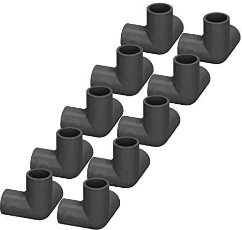 10pcs 3-Way PVC Elbow Pipe Fittings 1-Inch High Gloss Tee Connector for Plumbing, Water Pipes & Furniture (Black)