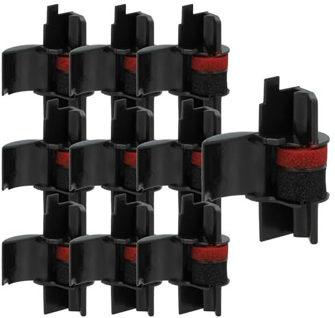 vhbw 10x Farbrolle, Farbwalze Schwarz kompatibel mit Ibico Leo 710, 1221 X Taschenrechner, Registrierkasse