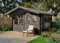 Gartenhaus Gabriel-34 mit Fußboden aus Holz, Gerätehaus 400x300, 10,07 m², 34 mm Wandstärke - Imprägnierung Grau