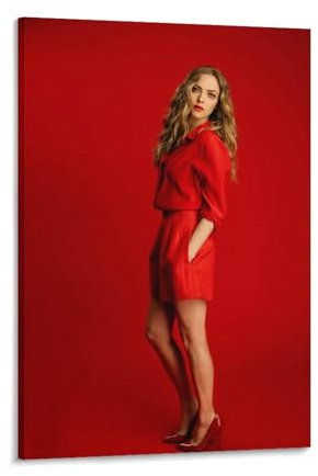 XSQING Amanda Seyfried Poster, Schauspielerin, beliebtes Wandkunst-Poster, Rollen, Leinwandgemälde, Bild, Wohnzimmer-Dekoration, Zuhause, 30 x 45 cm