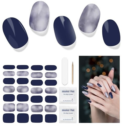 Nagelfolie UV Härtend - 28 Stück Nagelsticker UV Gel Nagelfolien Selbstklebend Nail Sticker Nagellackstreifen Gel-Nagelaufkleber Art Stickers DIY für Damen Mädchen Dekoration
