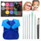 Pintura Corporal Y Facial,15 Colores Pintacaras Infantil, Pintura Barriga Embarazada,Con 8 Pinceles Y 1 Delantal Azul, Face Paint Para NiñOs Fiestas Cosplay Semana Santa,Carnava.