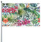 Bandiera da giardino con piante tropicali, striscione decorativo per esterni, prato, casa, patio e parete