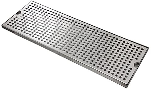 Vassoio antigoccia per birra Kegerator in acciaio inox, lunghezza 50,8 cm, rettangolare, montaggio superficiale, senza scarico, mini frigorifero da 50 cm