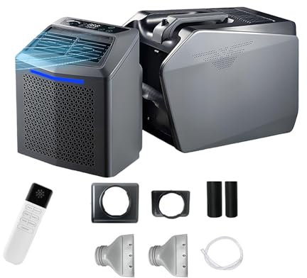 Climatizzatore portatile da campeggio tipo split POG-2 DC 48V/450W, nuovo tenda condizionatore, 6000 BTU, modalità di raffreddamento, ventilazione, deumidificazione e sonno 4 in 1, fino a 10㎡