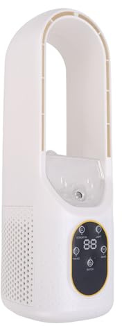 Yosoo Ventilador de Mesa sin Aspas de 6 Velocidades con Luz LED, Ventilador de Mesa Silencioso sin Niebla, Corriente de Aire Fresco para el Dormitorio del Hogar