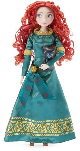 Disney Store Official - Merida - Legende der Highlands - Klassische Puppe für Kinder - 30 cm/12 - Voll beweglich mit prächtigem blaugrünem Kleid im Keltenstil und Überraschungsfreund - Ab 3 Jahren