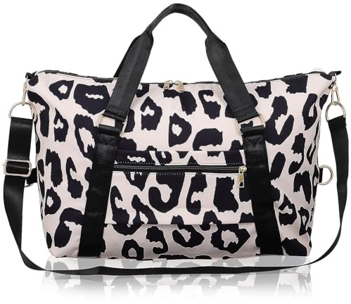 MAGICLULU Reisetasche Damen Oxford Großes Fassungsvermögen Milchmuster mit Griffen und Verstellbarem Schultergurt für Kurztrips Fitness Camping