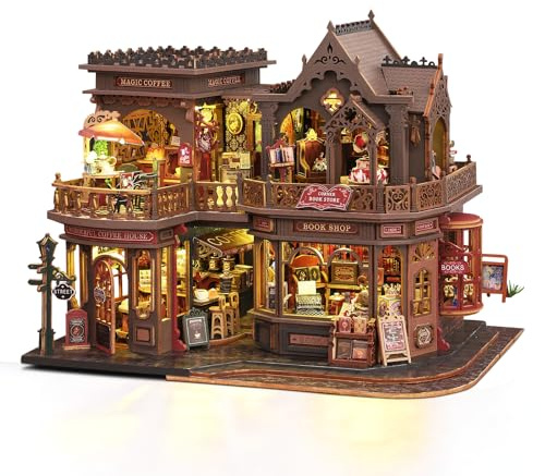 Cuteefun DIY Magische Miniatur Puppenhaus mit LED -Magische Buchhandlung | Kreatives Handwerk & Wohndekoration, Einzigartiges Geschenk Zu Weihnachten Halloween Geburtstag, für Erwachsene Jugendliche
