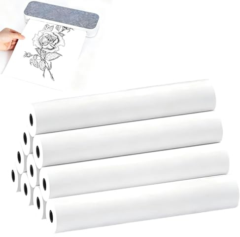 10 Rollen Thermopapier A4, 210mm x 30mm x 8m Thermodrucker Papier Schnell Trocknendes Weiß Thermal Paper BPA-Frei Schnelltrocknendes für Büro Schule Zuhause Notizen Etiketten Fotodruck