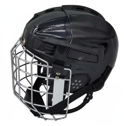 Gralara Casco de Hockey con Rejilla Metálica Acolchado EVA Casco Hockey Hielo Ventilación Protección Atlética para Niños, S