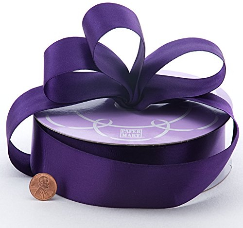 Doppelseitiges Satinband, 2,2 cm x 45,7 m, Aubergine