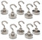 hf hajo - fix Magnet- | Klebe- | Schneideprodukte Neodym-Magnethaken 20mm, vernickelt, 10 Stück – Magnethaken extra stark haftend für schwere Gegenstände - Werbeschilder, Warnschilder