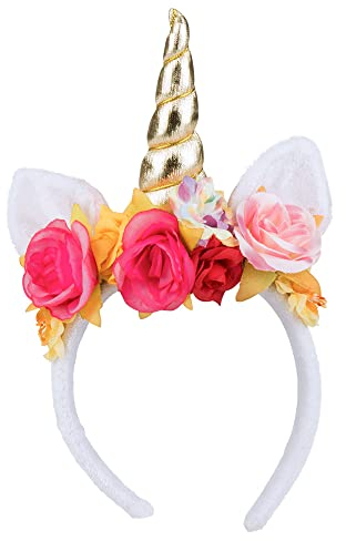 Boland - Einhorn Tiara für Erwachsene, Haarreif mit Horn und Ohren, Unicorn Kostüm, Faschingskostüme, Märchen Kostüme, Junggesellenabschied