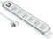 Electraline 30960 Bloc 6 Prises, enrouleur de câble, interrupteur marche/arret et fiche plate. Rallonge Multiprise 3M. , Blanc