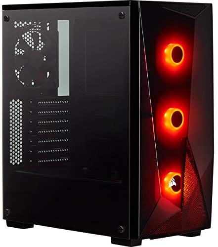 Corsair Carbide Series, SPEC-DELTA RGB en Verre Trempé Boîtier Gaming ATX Moyen-Tour (Flux d’air Élevé, Trois Ventilateurs RGB Inclus, Diverses Options de Refroidissement) Noir