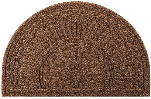 Mibao Door Mat Outdoor Indoor, 24 x 36, Half Round Door Mats, Non-Slip Front Door Mats Outdoor, Dirt Trapper Welcome Mats for Front Door, Back Door, Shoe Scraper, Coffee