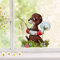 ilka parey Fensterbild Frühling Otter mit Angel - Fensterbilder Frühling selbstklebend - Fensterdeko Frühling wiederverwendbar - Ihre eigene Frühlingsgeschichte in jedem Fenster (bf37)