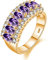 Uloveido Bague pour femme en plaqué or avec 7 pierres en forme de demi-lune avec zircone ovale J501, L1/2(51.9mm), Cristal, Zircone cubique