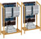 Casaria 2X Toalleros de Baño de Pie con 3 Barras de Acero Inoxidable Madera de Bambú Estante 51x31x85cm