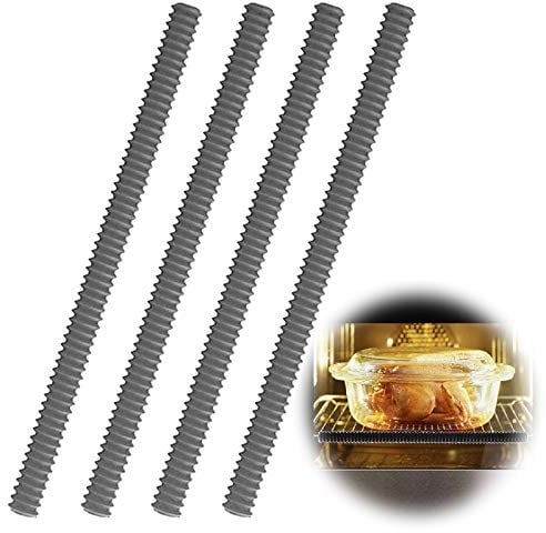 Oven Rack Protectors - 4 Pack Heat Resistant Silicone Oven Guards - Child Safety Protection Toaster Baking Edge Shields - Against Burns and Scars(14inch) (Grey)