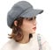 YONKOUNY Schirmmütze Barett Mütze Damen Casual Newsboy-Mütze Ballonmütze Beret Cap (Grau)