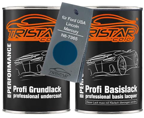 TRISTARcolor Vernice per auto Kit barattolo pronto all’uso per Ford USA/Lincoln/Mercury N6-7365 Blue Lightning Metallic Vernice di fondo + vernice di base 2,0 litri 2000ml