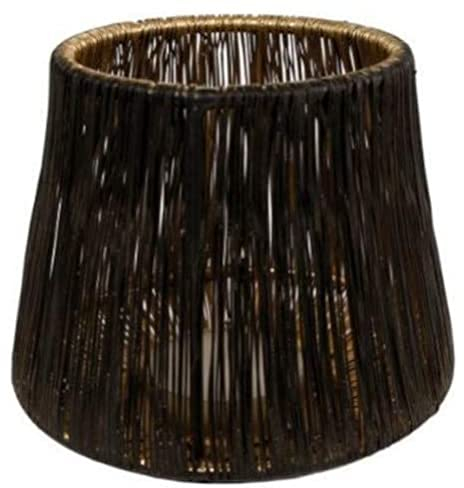 Van Manen Windlicht Drahtlaterne S (Kerzenhalter schwarz gold, Teelichthalter mit Draht, Gartenwindlicht, Vintage Kerzenständer, Maße 11x11x11 cm) 090852