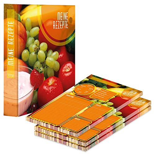 PRICARO Rezeptordner mit Rezeptblock Bunte Zutaten, A5
