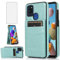 Asuwish Handyhülle für Samsung Galaxy A21S Hülle mit Glas Folie Schutzfolie Kartenfach Klappbar Leder Geldbörse Ständer Handy Hüllen Schutzhülle Handyhüllen Schutzglas Panzerfolie Phone Case Grün