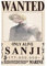 Style1 Leinwand-Poster, Motiv Wanted Sanji, 20 x 30 cm