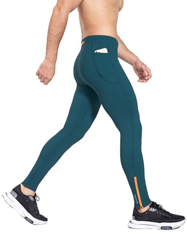 baleaf Legging de Course Thermique imperméable léger doublé en Polaire pour Homme avec Poches