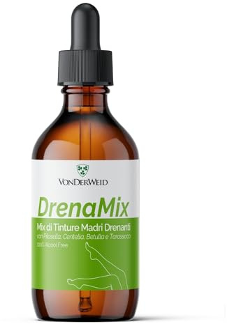 Vonderweid - DrenaMix | Mix Tinture Madri con Pilosella+ Centella+ Betulla+ Tarassaco | Integratore Drenante Depurativo Naturale | Estratto Totale ad Ultrasuoni | Analcolico, Vegan | 100 ml