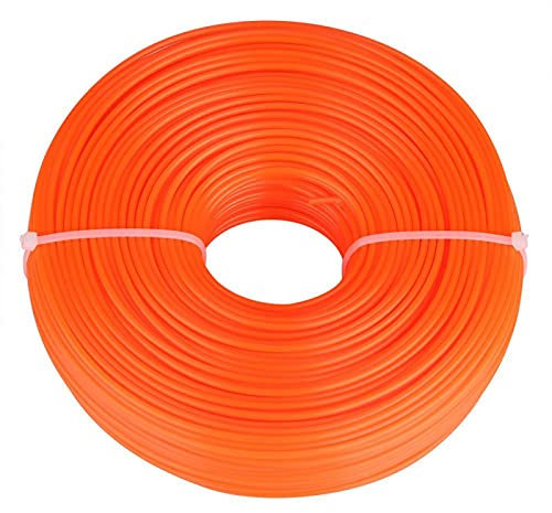 Cyrank Trimmerfaden, 2,4 mm Faden Trimmerfaden Nylonschnur Draht Rundschnur Benzin Rasentrimmer Weedeater Faden Trimmerkopf Weed Eater Orange(100M)